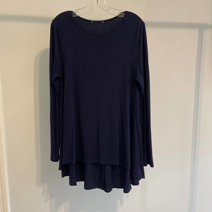 Unknown Brand Super Super Soft Hi-lo navy LS‎ tunic measures to medium Pre-owned